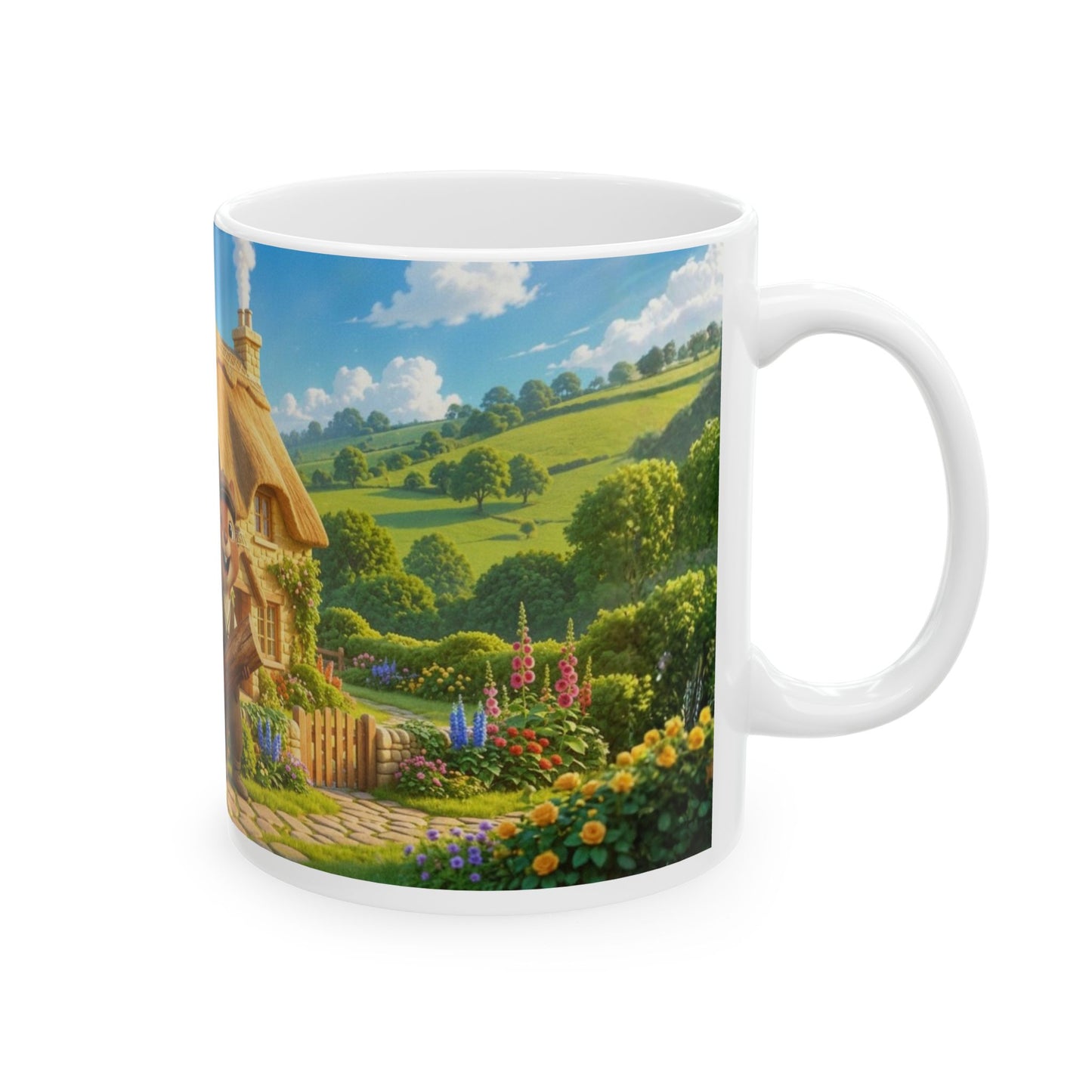 Henry Brackenfield Ceramic Mug Stacking the Firewood, 11 oz