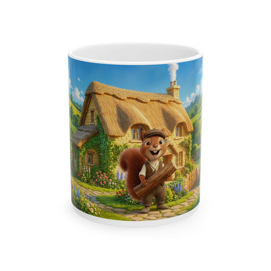 Henry Brackenfield Ceramic Mug  Stacking the Firewood, 11 oz