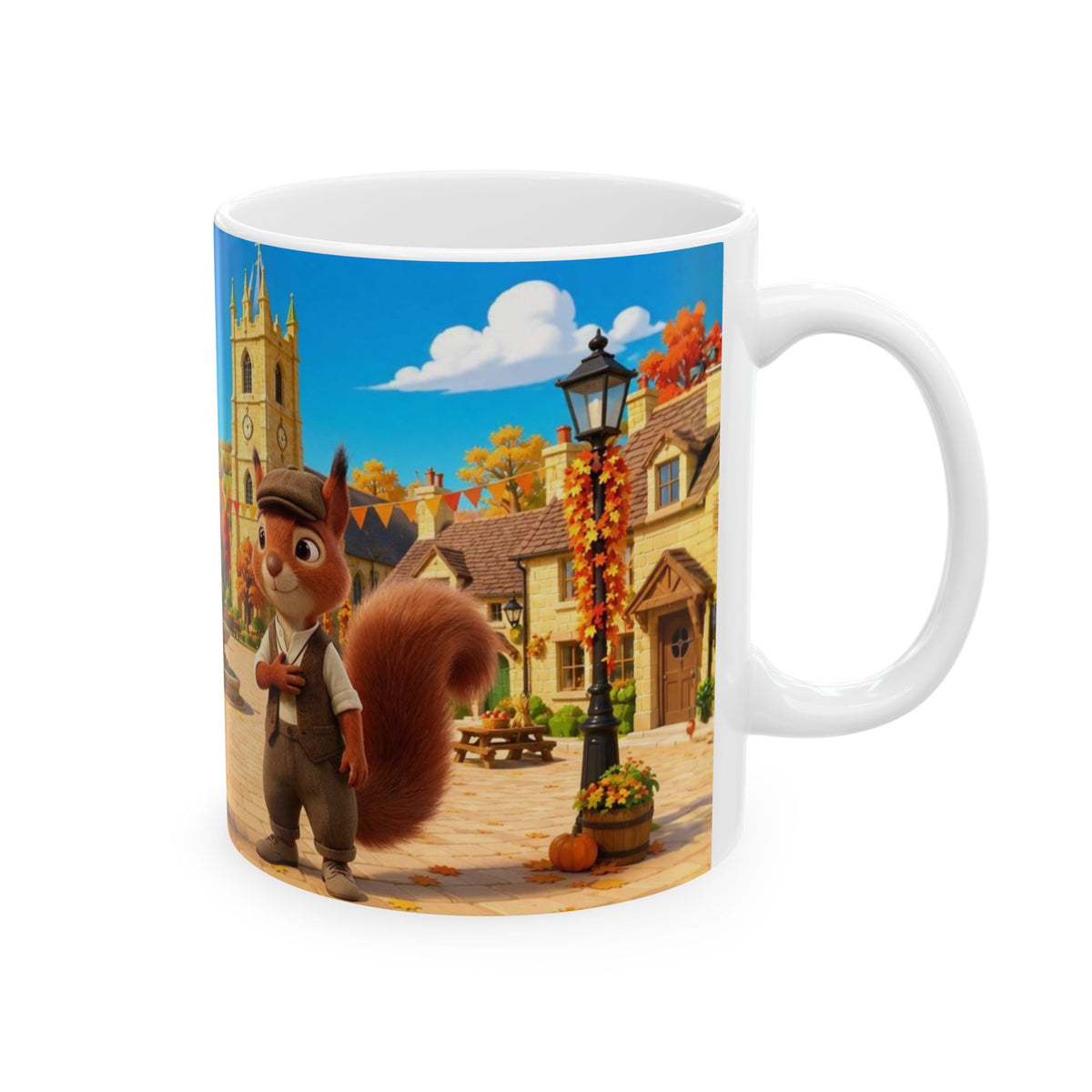 Henry Brackenfield Ceramic Mug - Autumn Square, 11 oz