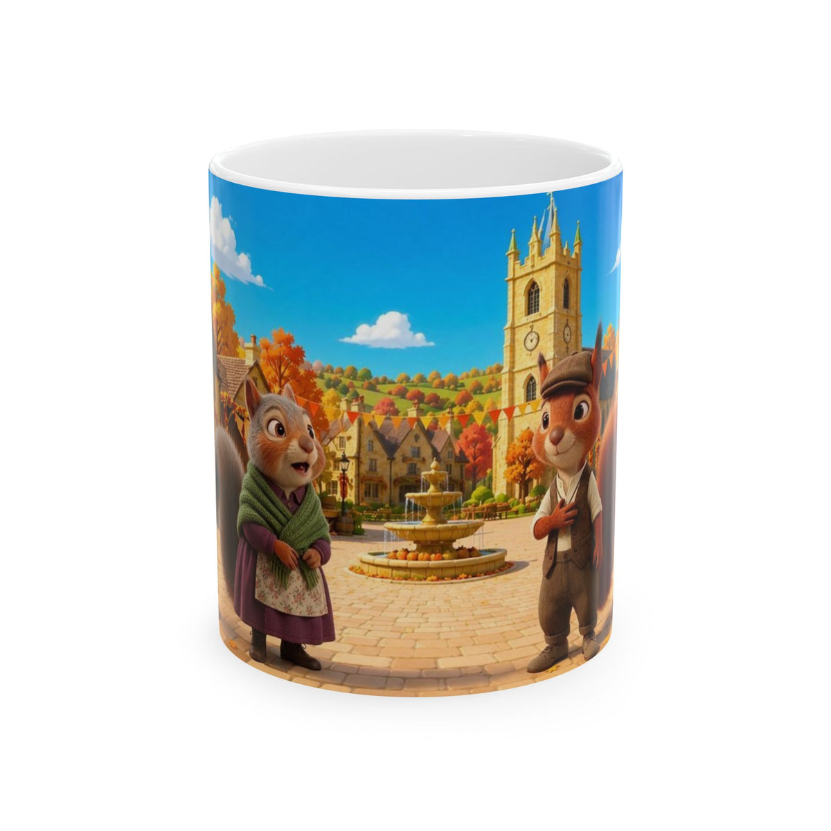 Henry Brackenfield Ceramic Mug - Autumn Square, 11 oz